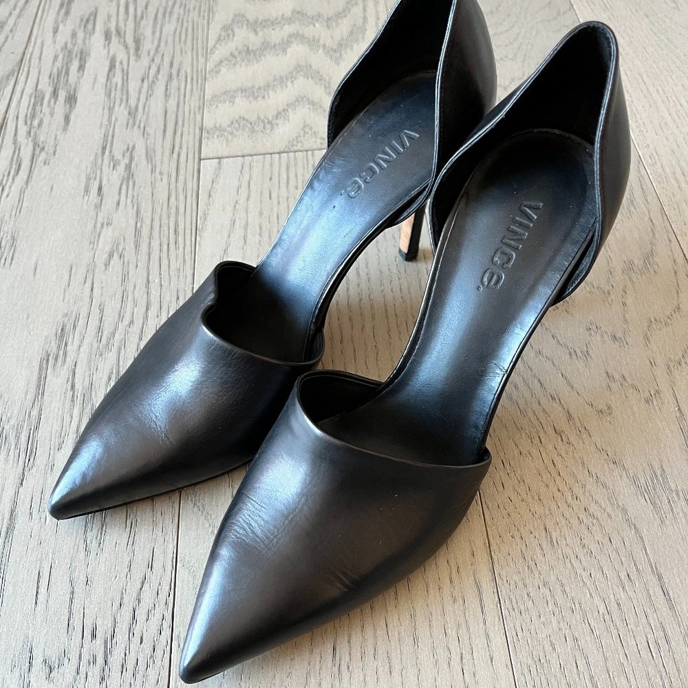 VINCE Claire Pointed Toe D'Orsay High-Heel Pumps